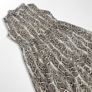 Laura Bianchi 100% Linen Python Print Button Down, Fit & Flare Dress, M